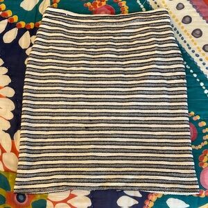 J. Crew Black and White Striped Pencil Skirt